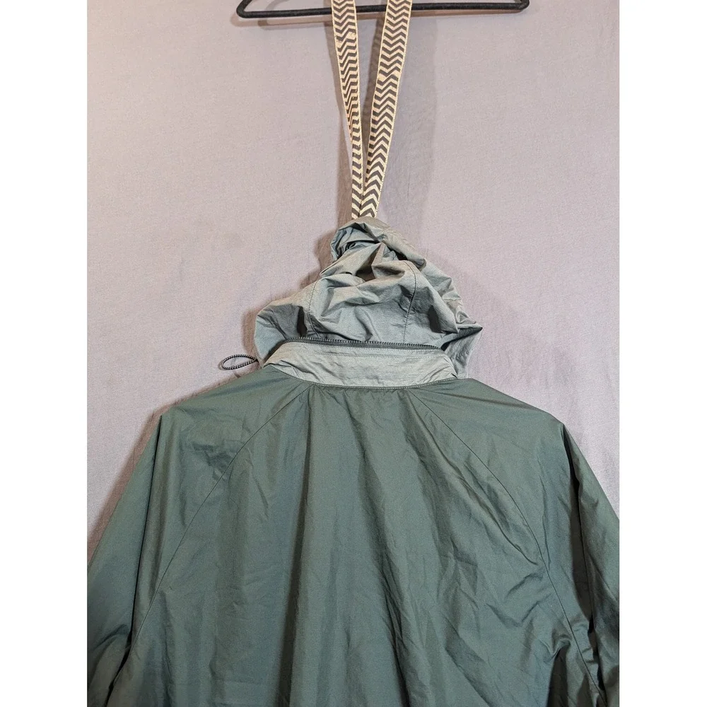 Nike Men Windbreaker Jacket Green‎ Grey Color Block Full Zip Lightweight Size M
